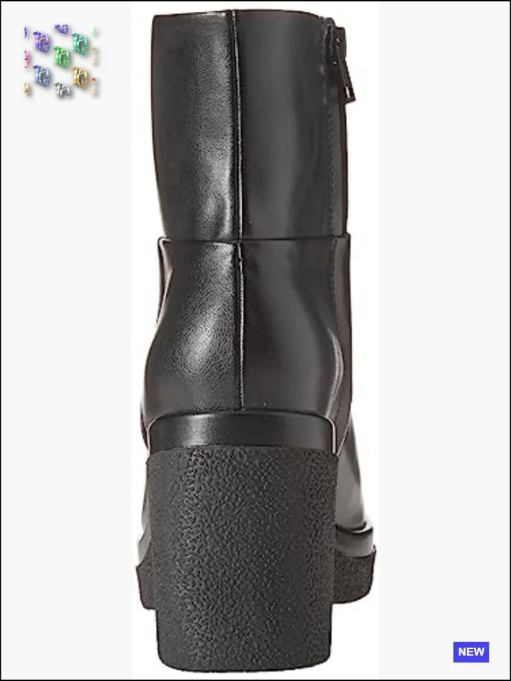 Women's Platform Ankle Boots Chunky Heel Square Toe Side Zip Faux Leather Fall